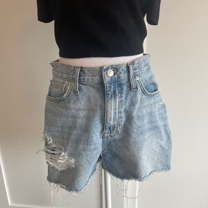 light wash madewell denim high rise shorts